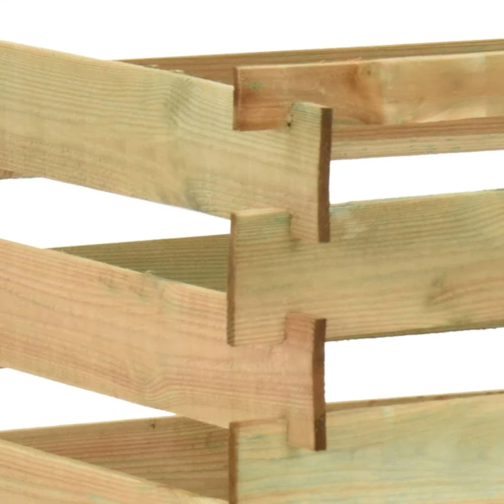 VIDAXL Composteur De Jardin à Lattes 100x100x80cm Bois De Pin Imprégné 5 VIDAXL Composteur De Jardin à Lattes 100x100x80cm Bois De Pin Imprégné – Image 3