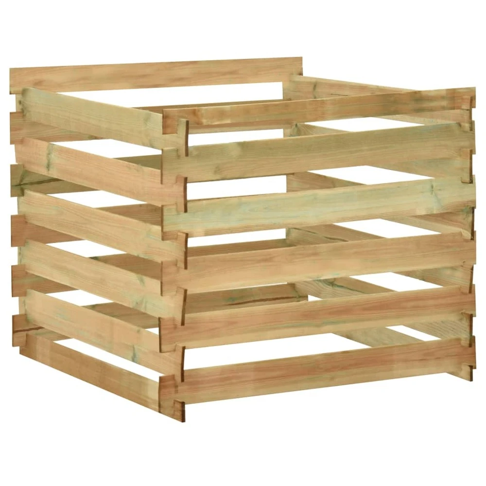 VIDAXL Composteur De Jardin à Lattes 100x100x80cm Bois De Pin Imprégné 3 VIDAXL Composteur De Jardin à Lattes 100x100x80cm Bois De Pin Imprégné