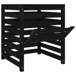 VIDAXL Composteur Noir 63,5x63,5x77,5 Cm Bois Massif De Pin -Jardinage Fournitures Soldes 6499e3cbb727b3.08000931