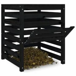 VIDAXL Composteur Noir 63,5x63,5x77,5 Cm Bois Massif De Pin -Jardinage Fournitures Soldes 6499e3cbc0c9f6.89132069