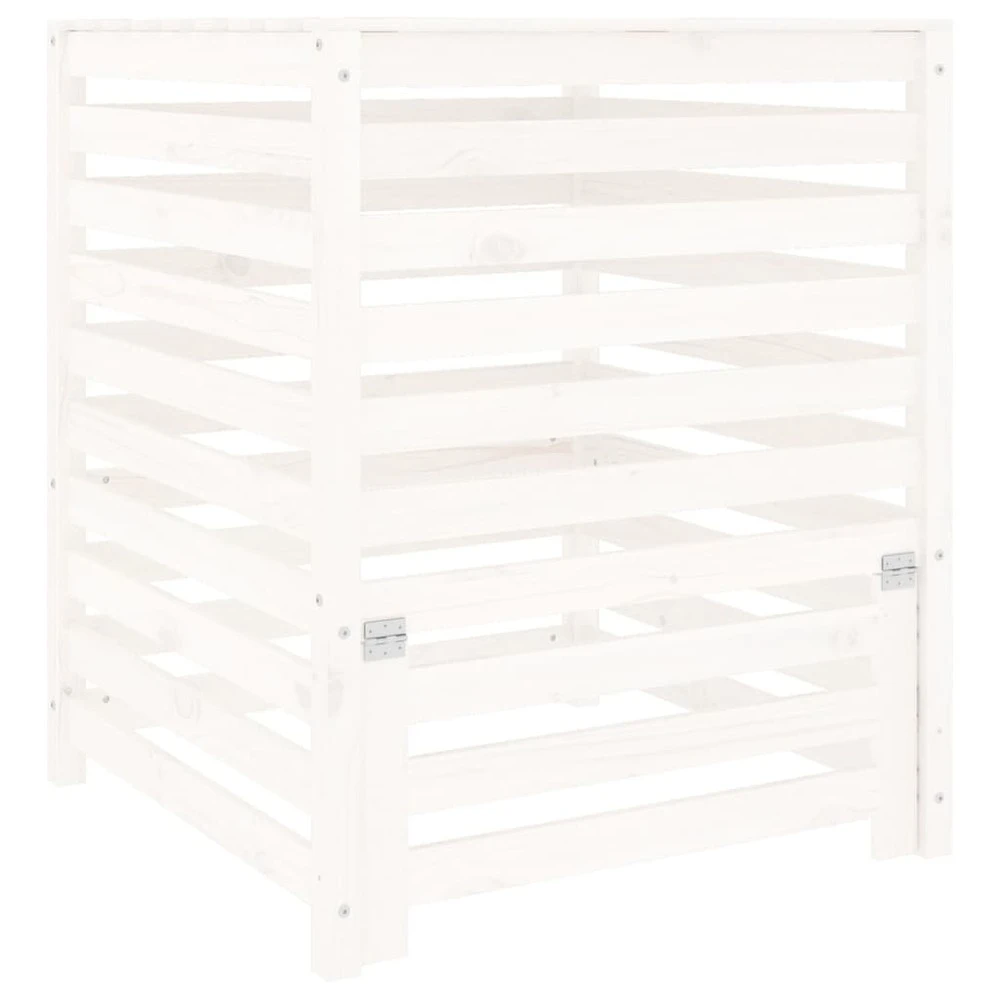 VIDAXL Composteur Blanc 82,5x82,5x99,5 Cm Bois Massif De Pin 3 VIDAXL Composteur Blanc 82,5x82,5x99,5 Cm Bois Massif De Pin