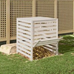 VIDAXL Composteur Blanc 82,5x82,5x99,5 Cm Bois Massif De Pin 11 VIDAXL Composteur Blanc 82,5x82,5x99,5 Cm Bois Massif De Pin -Jardinage Fournitures Soldes 6499e3cd725809.88874373