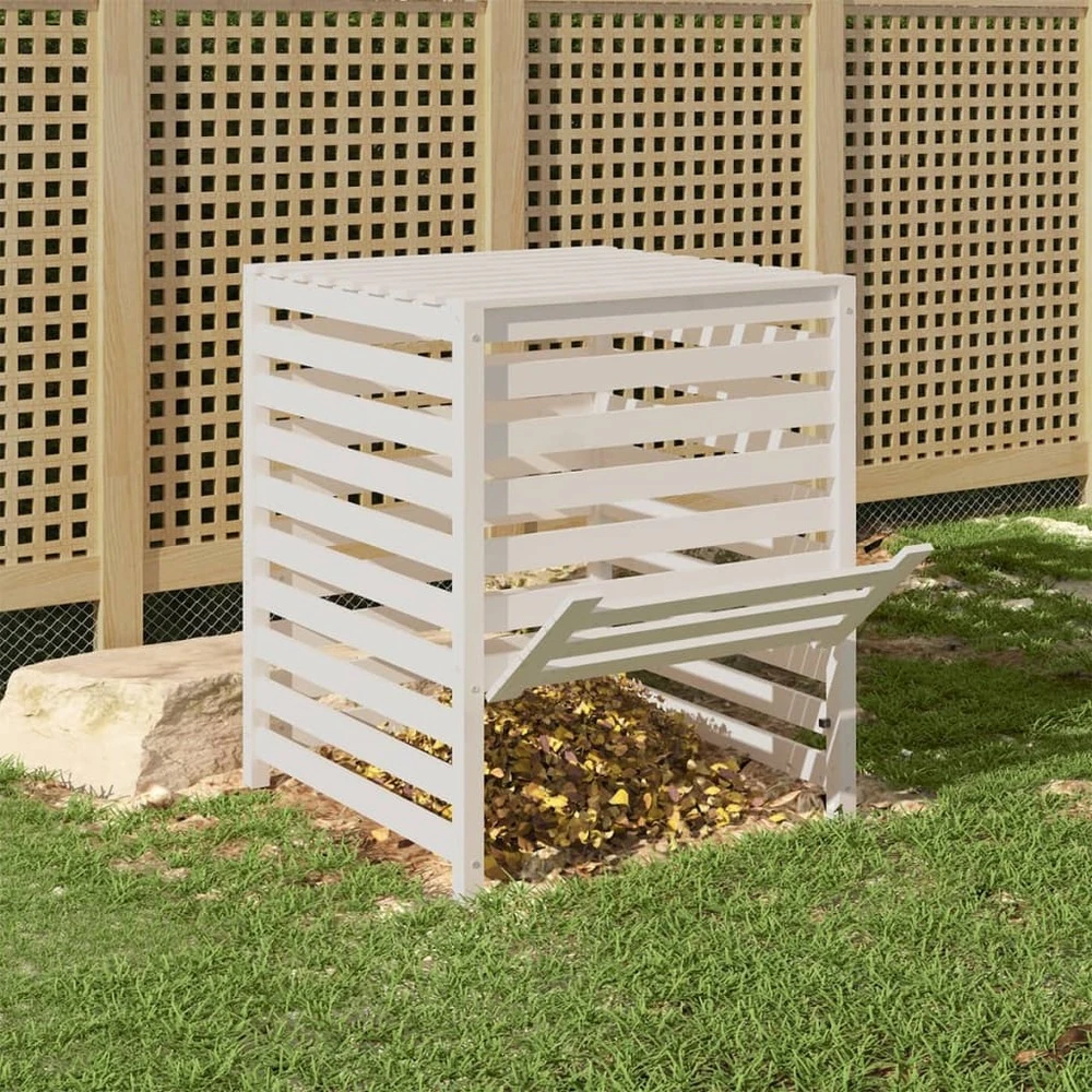 VIDAXL Composteur Blanc 82,5x82,5x99,5 Cm Bois Massif De Pin 5 VIDAXL Composteur Blanc 82,5x82,5x99,5 Cm Bois Massif De Pin – Image 3