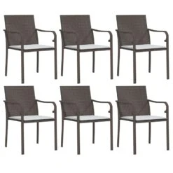 VIDAXL Ensemble à Manger De Jardin 7 Pcs Coussins Résine Tressée Acier -Jardinage Fournitures Soldes 73503f8ee8c45438
