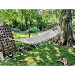 Hamac GraphiK à Franges Uni écru Pur Coton Certifié FSC 100% -Jardinage Fournitures Soldes 757425 010