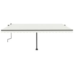 VIDAXL Auvent Manuel Rétractable Avec Led 500x350 Cm Crème -Jardinage Fournitures Soldes 7716f1a0c4326779