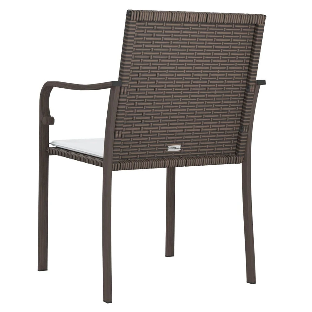 VIDAXL Chaises De Jardin Et Coussins Lot De 2 Marron 56x59x84 Cm Rotin 8 VIDAXL Chaises De Jardin Et Coussins Lot De 2 Marron 56x59x84 Cm Rotin – Image 6