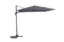 Parasol Samos En Toile Anthracite Avec Mât Inclinable - 250x250 Cm
