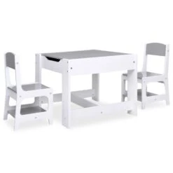 VIDAXL Table Pour Enfants Avec 2 Chaises Blanc Mdf -Jardinage Fournitures Soldes 9355196863cf6244