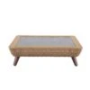 Table Basse RIVIERA En Aluminium Et Résine Tressée Miel 80x120x34,5 Cm -Jardinage Fournitures Soldes 954121 002