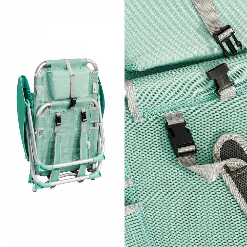 Lot De 2 Fauteuils Clic Clac Des Plages En Polyester Vert 8 Lot De 2 Fauteuils Clic Clac Des Plages En Polyester Vert – Image 6