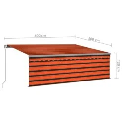 VIDAXL Auvent Manuel Rétractable Avec Store 4x3 M Orange Et Marron 15 VIDAXL Auvent Manuel Rétractable Avec Store 4x3 M Orange Et Marron -Jardinage Fournitures Soldes ad73f30c0dceb429