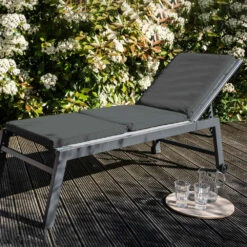 Lot De 2 Coussins Bain De Soleil Polyester Gris 186x53x5 Cm -Jardinage Fournitures Soldes b185ea19fa4c54e4