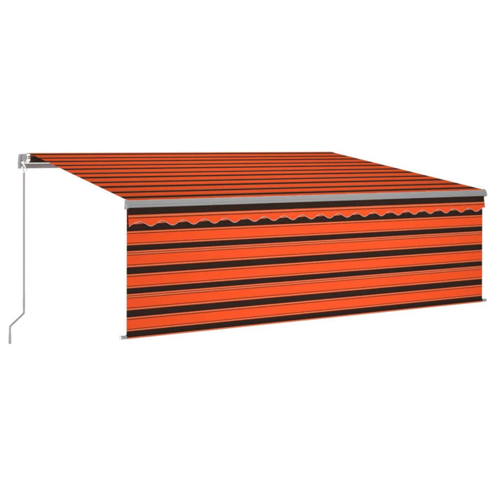 VIDAXL Auvent Manuel Rétractable Avec Store 4x3 M Orange Et Marron 4 VIDAXL Auvent Manuel Rétractable Avec Store 4x3 M Orange Et Marron – Image 2