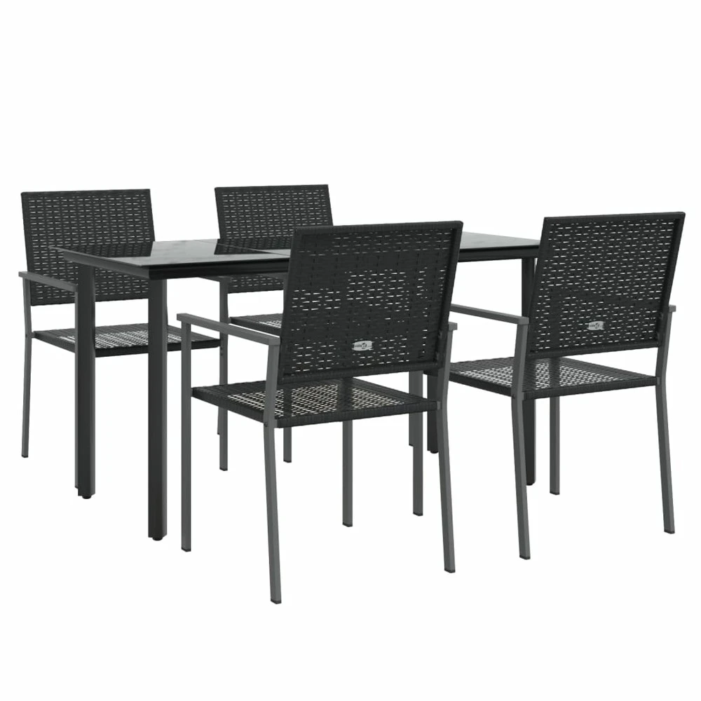 VIDAXL Ensemble à Manger De Jardin 5 Pcs Résine Tressée Acier 5 VIDAXL Ensemble à Manger De Jardin 5 Pcs Résine Tressée Acier – Image 3