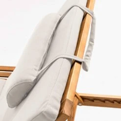 Lot De 2 Bains De Soleil Avec Coussin Et Tablette En Bois écru -Jardinage Fournitures Soldes cd1af35dc44cee14