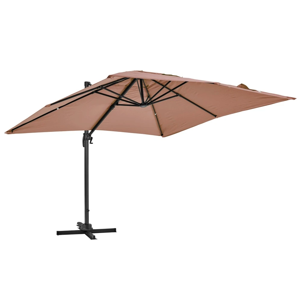 Parasol Déporté Carré 3 X 3m En Aluminium Taupe 3 Parasol Déporté Carré 3 X 3m En Aluminium Taupe