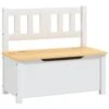 VIDAXL Banc De Rangement Pour Enfants Blanc Et Beige 60x30x55 Cm Mdf