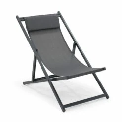 Lot De 2 Transats En Aluminium Anthracite -Jardinage Fournitures Soldes ddf20631da3175bd